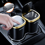 HOTOR Car Trash Cans, Compact & Durable Car Accessories for Interior Use 2 Pack, Practical Car Organizers and Storage Cups with Pop-Up Open Design for Diverse Vehicles (Golden)