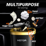 HOTOR Car Trash Cans, Compact & Durable Car Accessories for Interior Use 2 Pack, Practical Car Organizers and Storage Cups with Pop-Up Open Design for Diverse Vehicles (Golden)