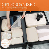 HOTOR Packing Cubes for Suitcases - 8 Pieces, Light Packing Cubes for Travel, Premium Suitcase Organizer Bags Set, Space-Saving Luggage Organizers for Suitcase, Water-Resistant Travel Essentials,Beige