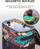 HOTOR Car Trash Can, Multifunctional & Fashionable Car Accessory for Interior Use, Waterproof & Leakproof Car Organizer and Storage Bag with Adjustable Straps, Magnetic Buckles (Colorful Leaves)