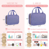 HOTOR Travel Toiletry Bag - Toiletry Bag w/Rotatable Hanging Hook, Spacious Toiletry Bag for Women & Men, Toiletry Bags for Traveling Women, Waterproof Travel Essentials, Medium, Aegean-Blue