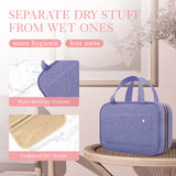HOTOR Travel Toiletry Bag - Toiletry Bag w/Rotatable Hanging Hook, Spacious Toiletry Bag for Women & Men, Toiletry Bags for Traveling Women, Waterproof Travel Essentials, Medium, Aegean-Blue