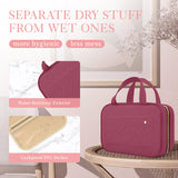 HOTOR Travel Toiletry Bag - Toiletry Bag w/Rotatable Hanging Hook, Spacious Toiletry Bag for Women & Men, Toiletry Bags for Traveling Women, Waterproof Travel Essentials, Medium, Rosewood-Pink