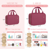 HOTOR Travel Toiletry Bag - Toiletry Bag w/Rotatable Hanging Hook, Spacious Toiletry Bag for Women & Men, Toiletry Bags for Traveling Women, Waterproof Travel Essentials, Medium, Rosewood-Pink