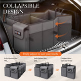 HOTOR Trunk Organizer for Car - Large-Capacity Car Organizer, Foldable Trunk organizer for SUVs & Sedans, Sturdy Car Organization for Car Accessories, Tools, Sundries, Gray