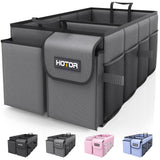 HOTOR Trunk Organizer for Car - Large-Capacity Car Organizer, Foldable Trunk organizer for SUVs & Sedans, Sturdy Car Organization for Car Accessories, Tools, Sundries, Gray