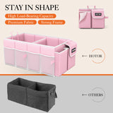 HOTOR Trunk Organizer for Car - Large-Capacity Car Organizer, Foldable Trunk organizer for SUVs & Sedans, Sturdy Car Organization for Car Accessories, Tools, Sundries, Pink