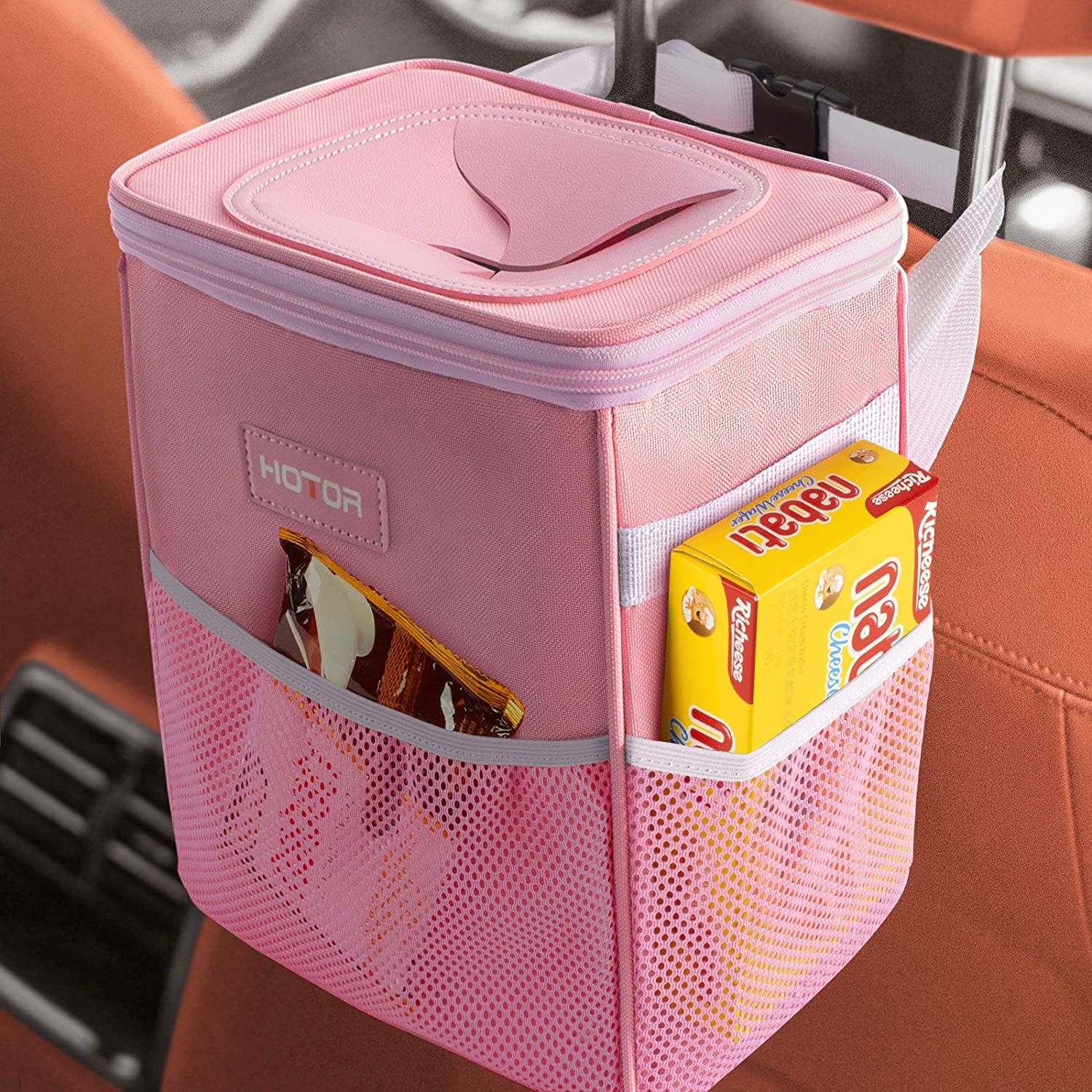 HOTOR Miltifunctional Leakproof Car Trash Can (138) - Pink